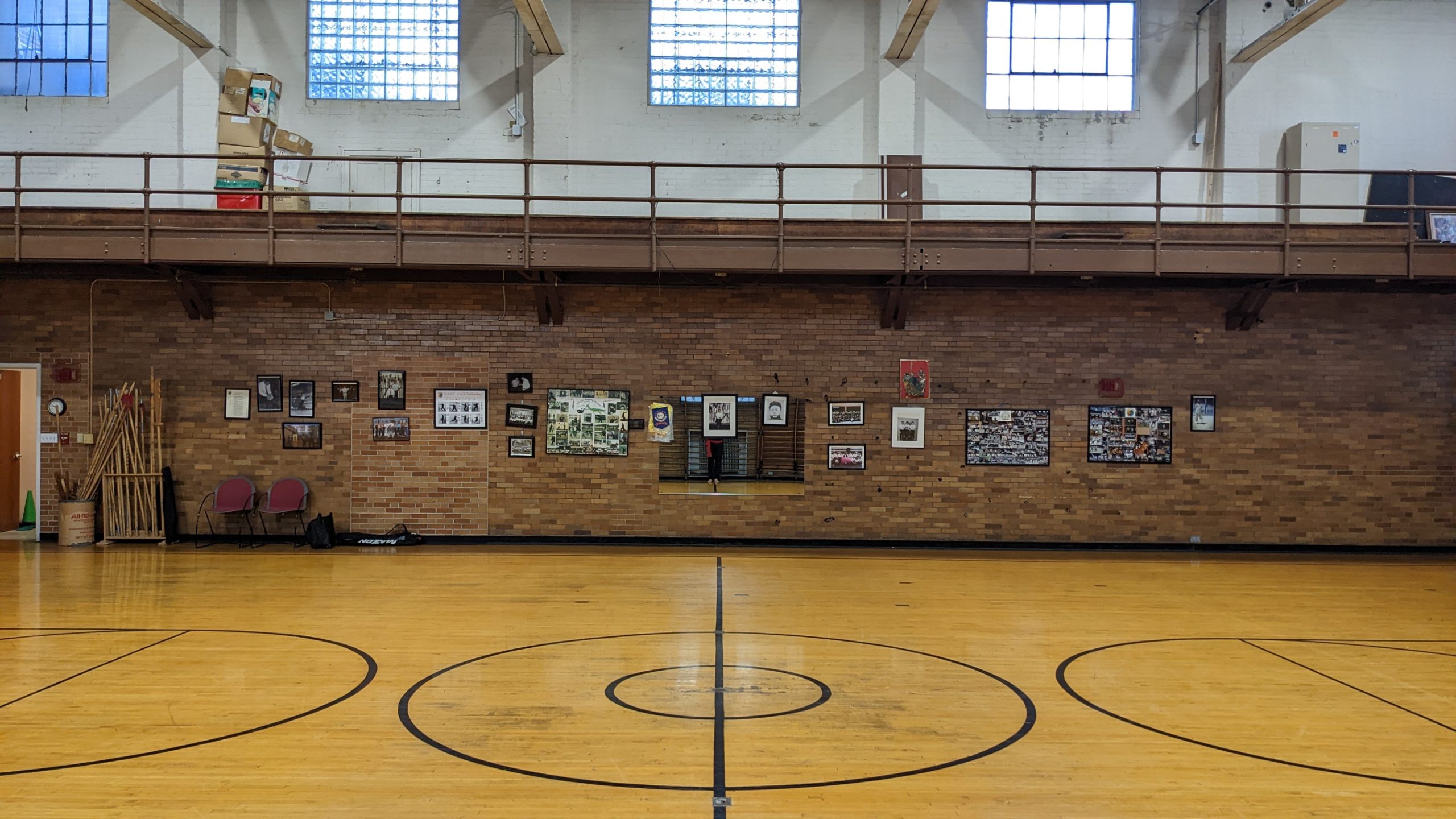 The gymnasium at the YWCA West Central Michigan, set up for class.